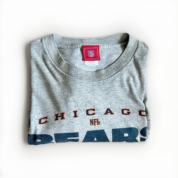 Vintage Chicago Bears Shirt Large Grey Mens NFL Football Team Long Sleeve Used - Picture 7 of 7